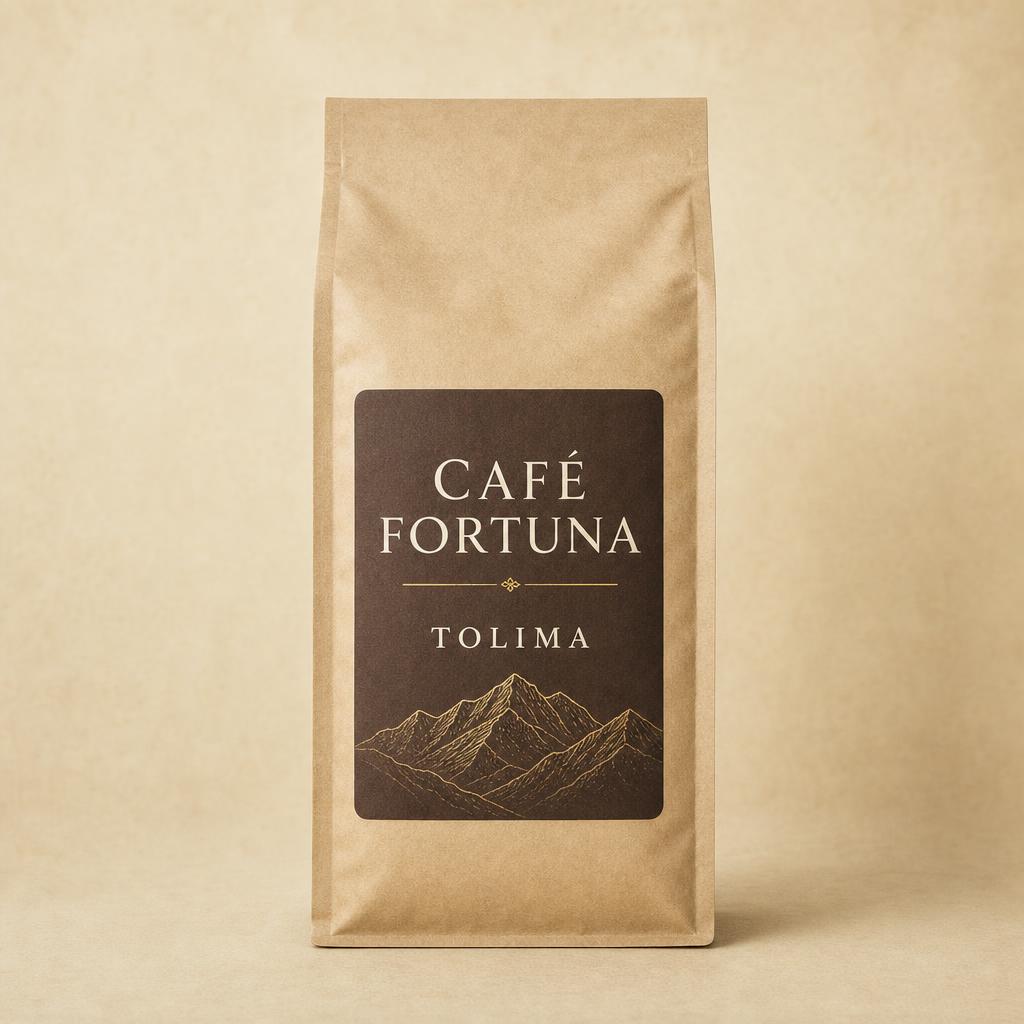Café Fortuna coffee bag, Castillo & Colombia variety