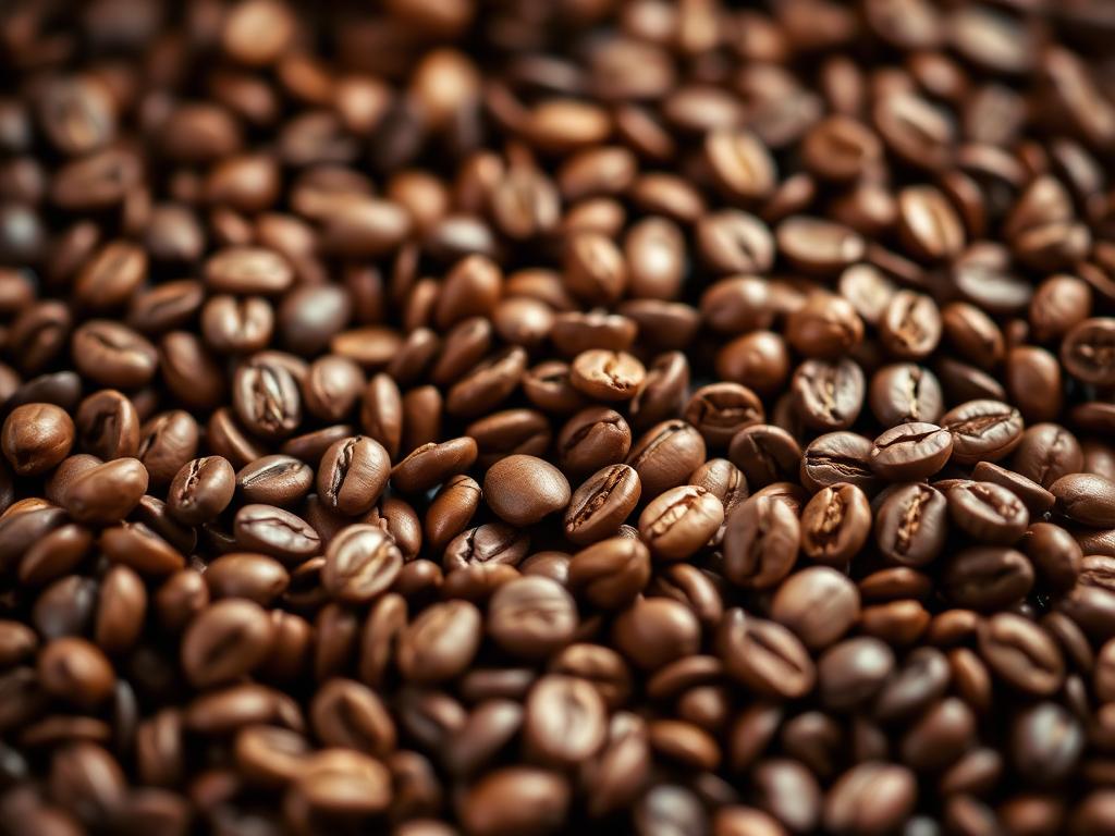 Close-up of freshly roasted coffee beans